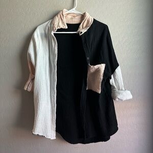 Colorblock Button-Up Shirt